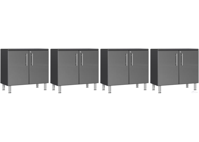 Grey Modular Set of 4 Oversized Base Cabinets