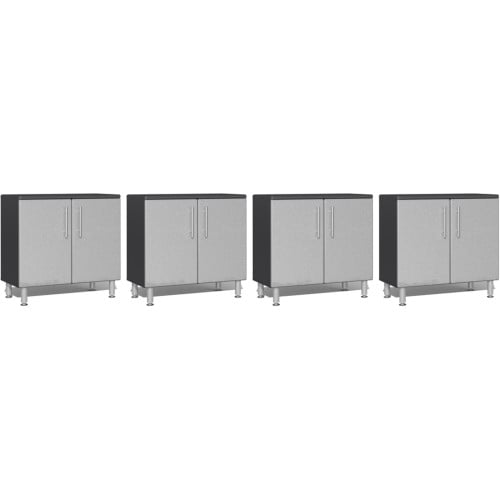 Silver Modular Set of 4 Oversized Base Garage Cabinets