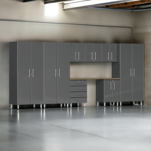 Grey Modular 9 Piece Storage Cabinet Set