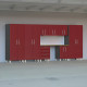 Red Modular 9-Piece Garage Storage Cabinet Set with Workbench