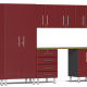 Red Modular 9 Piece Cabinet Set