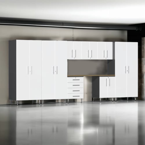 White Modular 9 Piece Storage Cabinet Set