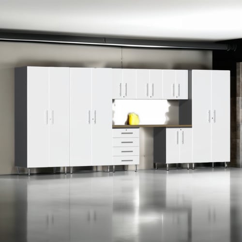 White Modular 9 Piece Storage Cabinet Set