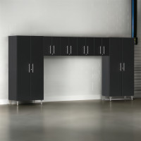 Black Modular 6-Piece Ulti-Mate Garage Tall & Wall Locking Cabinet Set