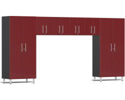 Red Modular 6 Piece Cabinet Set