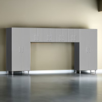 Silver Modular 6-Piece Tall Closet & Wall Garage Cabinet Set