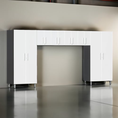 White Modular 6 Piece Storage Cabinet Set