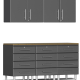 Grey Modular 6 Piece Set of Wall Cabinets and Drawers