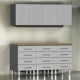 Silver Modular 6 Piece Set of Garage Cabinets of Wall Cabinets and Drawers Silver Modular 6 Piece Set of Garage Cabinets of Wall Cabinets and Drawers