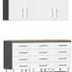 White Modular 6 Piece Set of Wall Cabinets and Drawers