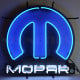 Mopar Omega M Blue and White Neon Sign - 24" x 24"