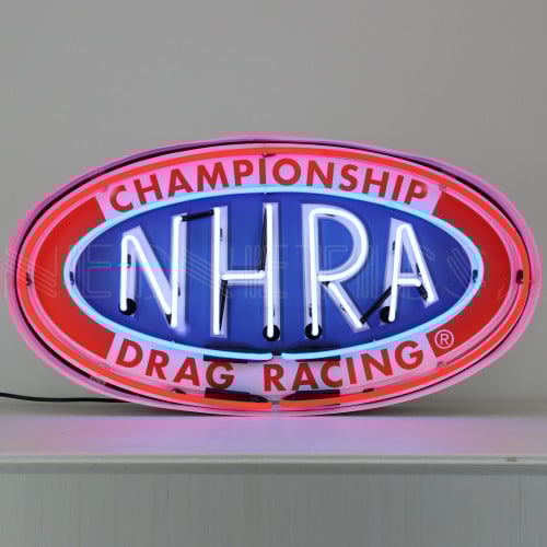 NHRA Oval Neon Sign In Steel Can