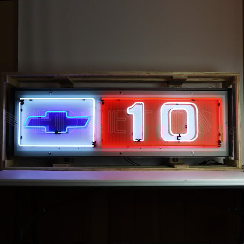 Chevrolet C10 Truck Neon Sign In Steel Can