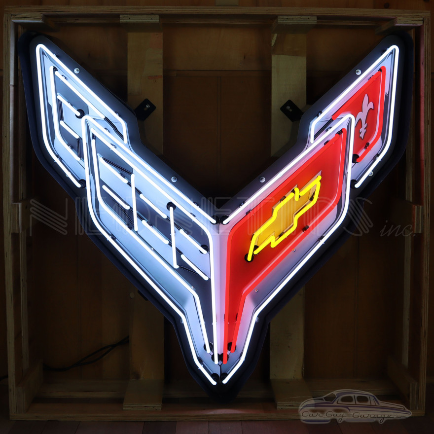 Corvette C8 Neon Sign In Shaped Steel Can Corvette C8 Neon Sign In Shaped Steel Can