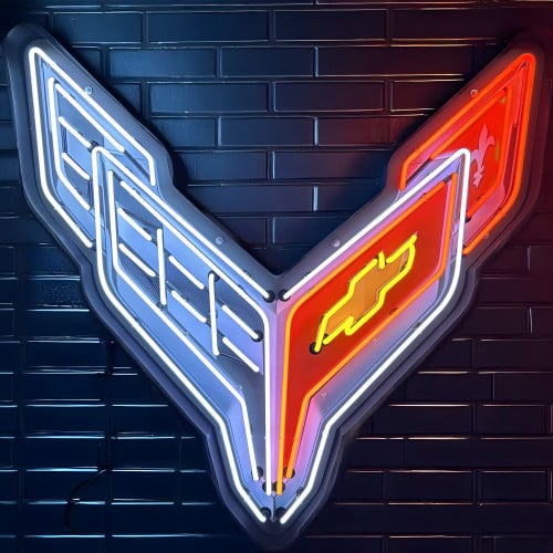 Corvette C8 Neon Sign In Shaped Steel Can