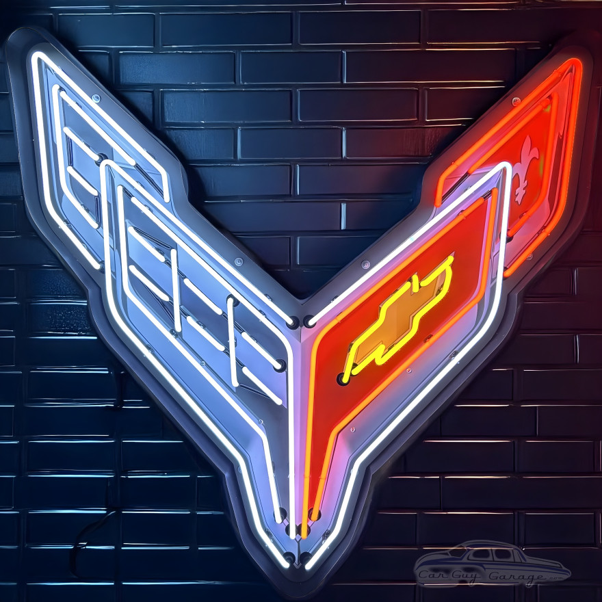 Corvette C8 Neon Sign In Shaped Steel Can Corvette C8 Neon Sign In Shaped Steel Can