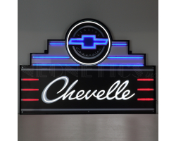 Art Deco Marquee Chevelle LED Flex Rope Sign In Steel Can