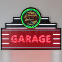 Dad's Garage Open 24 Hours LED Neon Marquee Sign - 39" x 28"