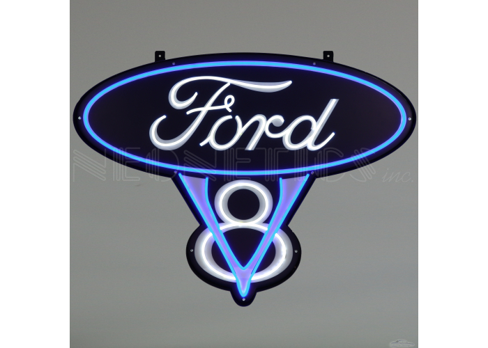 Ford V8 LED Flex Rope Sign In Steel Can