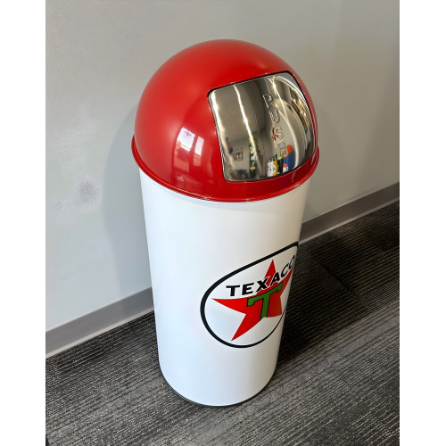 Texaco Star Metal Garbage Can