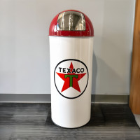 Texaco Star Metal Garbage Can