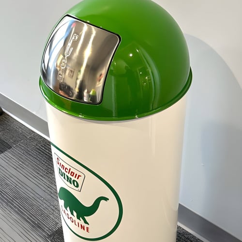 Sinclair Dino Metal Garbage Can
