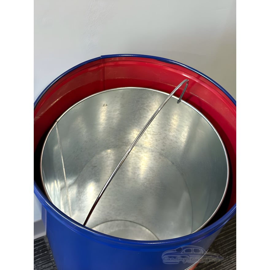 Gulf Blue Metal Garbage Can Gulf Blue Metal Garbage Can