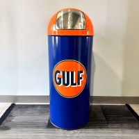 Gulf Blue Metal Garbage Can