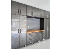 Grey Modular Tall 10 Piece Cabinet Set