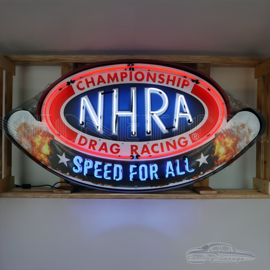 NHRA Speed For All Neon Sign in Steel Can NHRA Speed For All Neon Sign in Steel Can