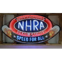 NHRA Speed For All Neon Sign in Steel Can