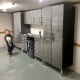 Grey Modular 8-Piece Garage Cabinet Set with Workbench & Bamboo Top