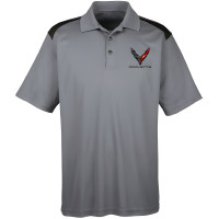 C8 Corvette Officially Licensed Performance Golf Polo - Gray/Black