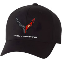 C8 Corvette Embroidered Black Moisture-Wicking Cap