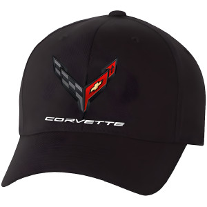 C8 Corvette Hat - Black Moisture-Wicking Baseball Cap