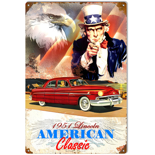 1951 Lincoln Classic Metal Sign - 12" x 18"