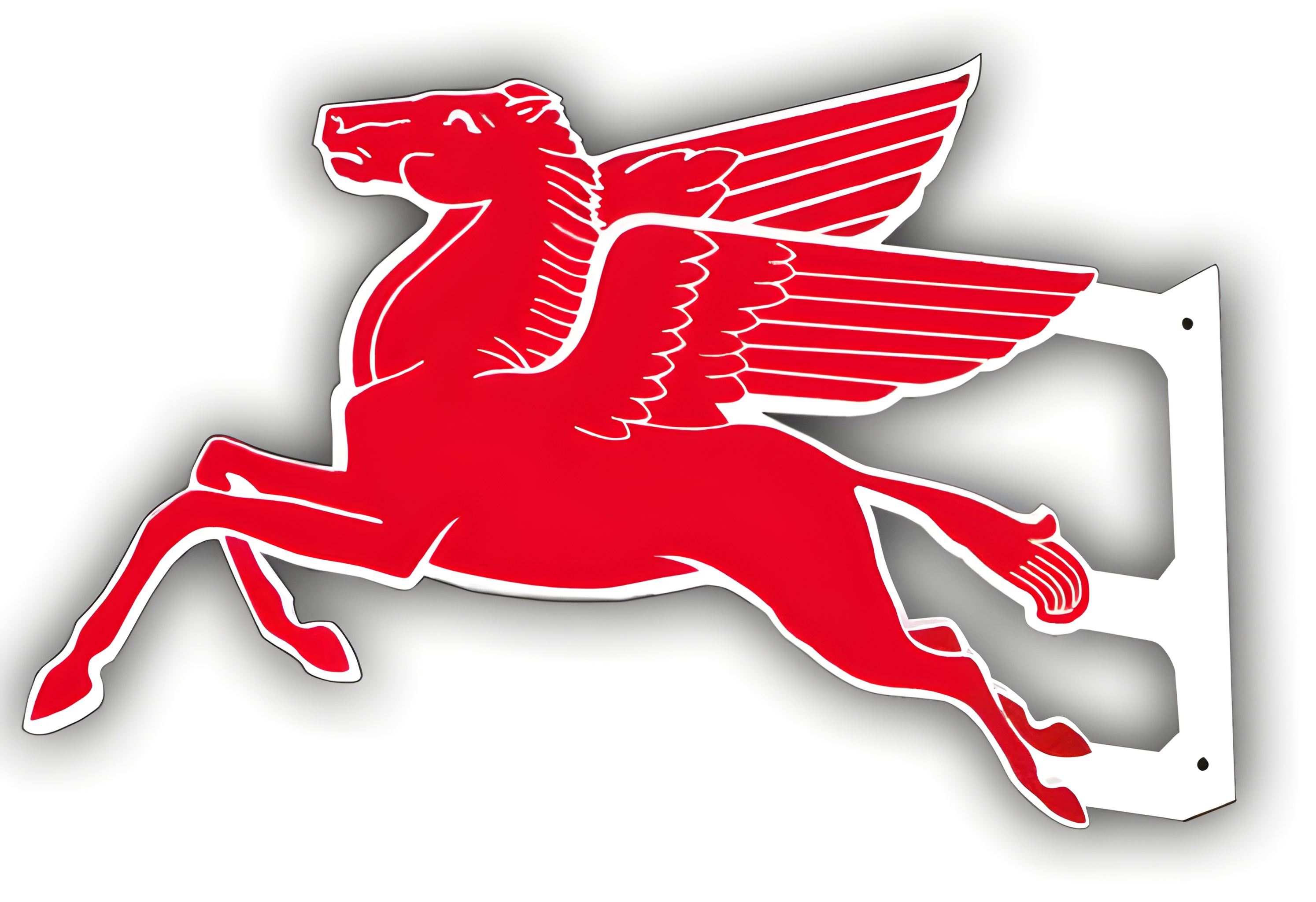 Mobil Pegasus Metal Sign - Double Sided Flange