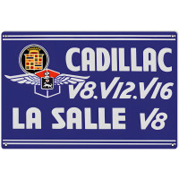 Cadillac V8 V12 V16 La Salle Metal Sign - 16" x 24"