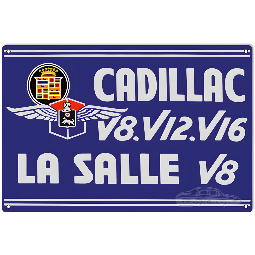 Cadillac V8 V12 V16 La Salle Metal Sign - 16" x 24"