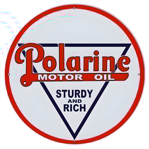 Polarine Sturdy And Rich Motor Oil Metal Sign - 30" Round