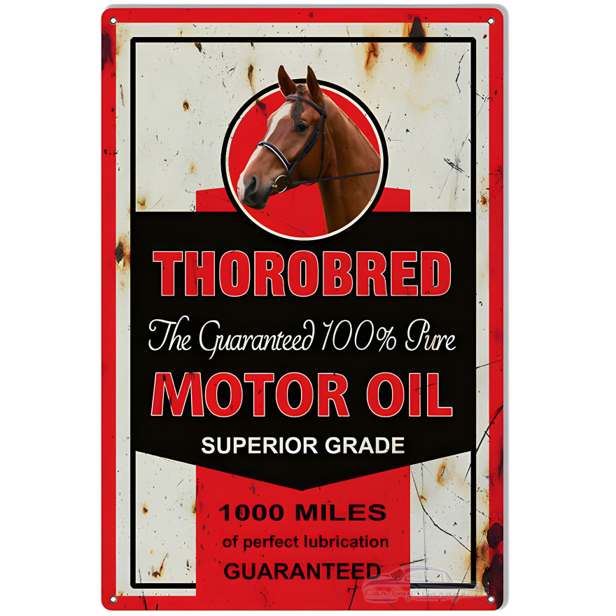 Thorobred 100% Motor Oil Metal Sign - 12" x 18" Thorobred 100% Motor Oil Metal Sign - 12" x 18"