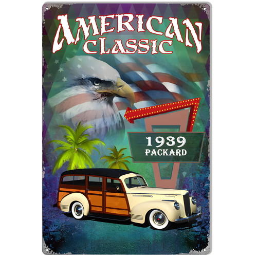 1939 Packard Classic Metal Sign - 12" x 18"