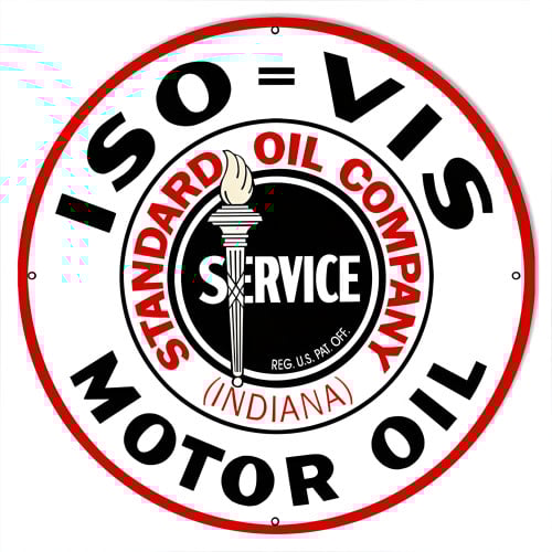 ISO VIS Standard Motor Oil Metal Sign - 30" Round