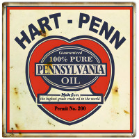 Hart Penn Motor Oil Metal Sign - 16" x 16"