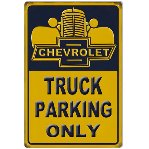 Chevrolet Truck Parking Only Metal Sign - 12" x 18"