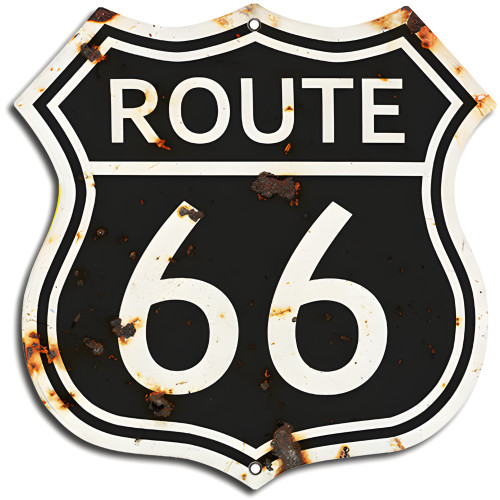 3 of Route 66 Vintage Black Laser Cut Out Garage Shop Metal Sign - 7.5" x 7.5"