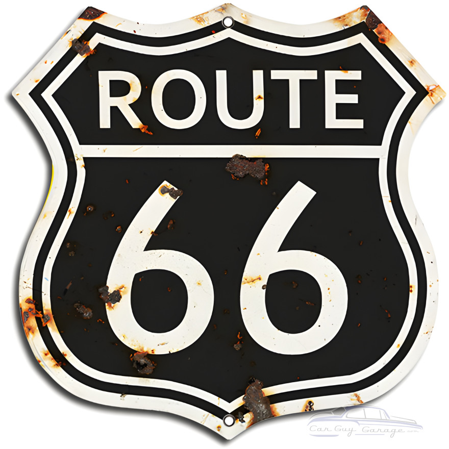 3 of Route 66 Vintage Black Laser Cut Out Garage Shop Metal Sign - 7.5" x 7.5" 3 of Route 66 Vintage Black Laser Cut Out Garage Shop Metal Sign - 7.5" x 7.5"
