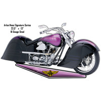 Purple Motorcycle Cut Out Metal Sign - 13" x 23.5"