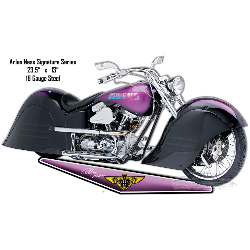 Purple Motorcycle Cut Out Metal Sign - 13" x 23.5" Purple Motorcycle Cut Out Metal Sign - 13" x 23.5"