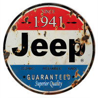 Aged Looking 1941 Jeep Reproduction Metal Sign - 14" x 14"